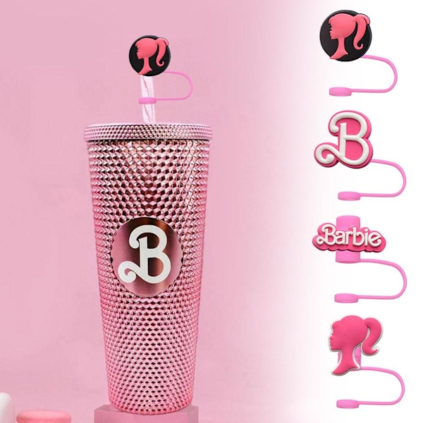 Barbie Sugerrørhette Silikon Barbie Tegneserie Myk Selvklebende Sugerrør Dusj 3 1pc