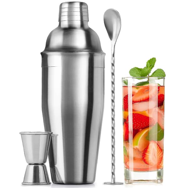 Xh 24oz Cocktail Shaker Sæt - Drink Mixer Sæt i Rustfrit Stål med Jigger & Cocktailske