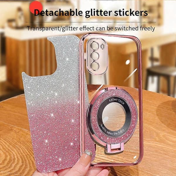 Pyöreä pidike TPU-puhelinkotelo Motorola Moto G52 / G82:lle Silver