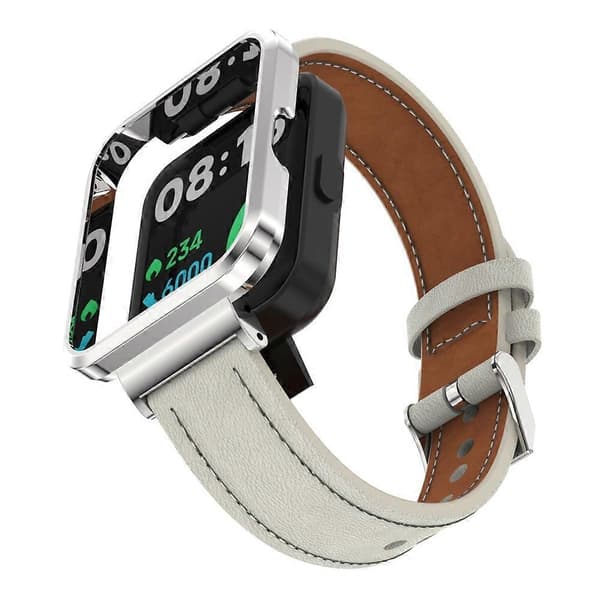 [LCS]Lærklokkerem til Xiaomi Redmi Watch 2 Lite Warm White Silver Case