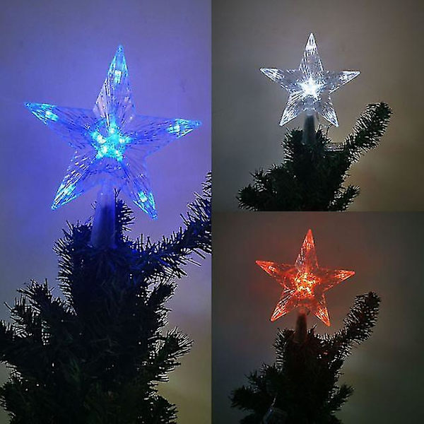 Muovinen LED-tähtivalo, joulukuusen koristelu blue