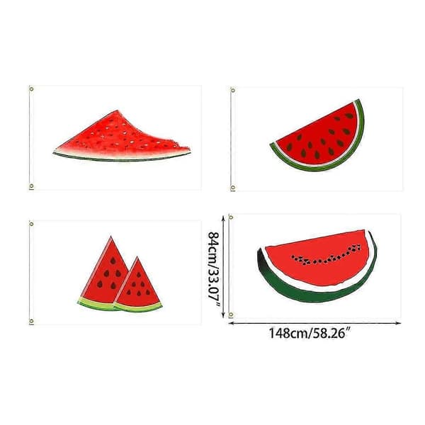 [LCS] 150 cm x 90 cm festlig vannmelon-tema flagg for utendørs og innendørs dekorasjon, værbestandig og solid design 3