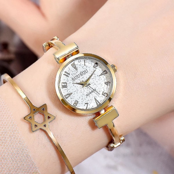 SOUSOU A0Q10 Alloy Casual Style Dam Armband Watch Small Dial Quartz Watch