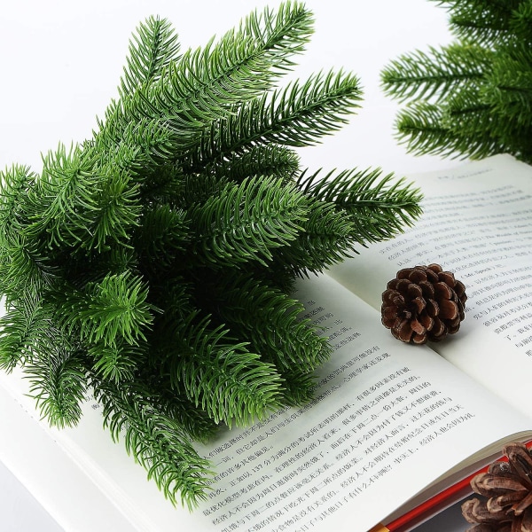Konstgjorda tallgrenar, DIY-tillbehör för jul och som hem- och trädgårdsdekoration, 30 stycken, 24x8cm 50