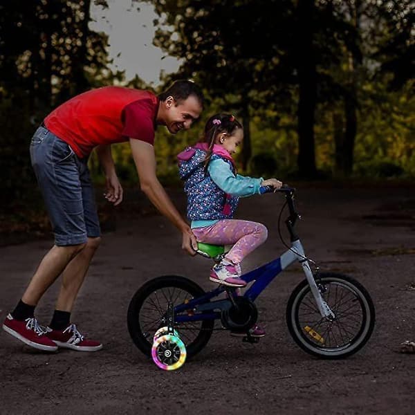 LED blinkande cykelstödhjul stabilisatorsats Black