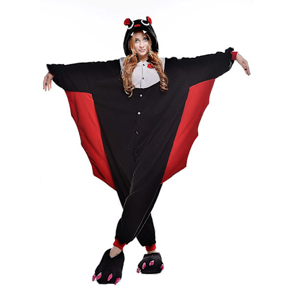 Reedca Totoro Aikuisten Onesie Halloween Cosplay Asut Anime Pyjamat Yhteensopiva Naisten Ja Tyttöjen Kanssa, napitus Bat L