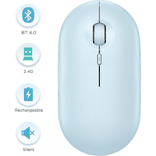 Bluetooth-hiiri - Langaton kaksoistilatila-hiiri (Bluetooth 4.0 + USB) - Vaaleansininen