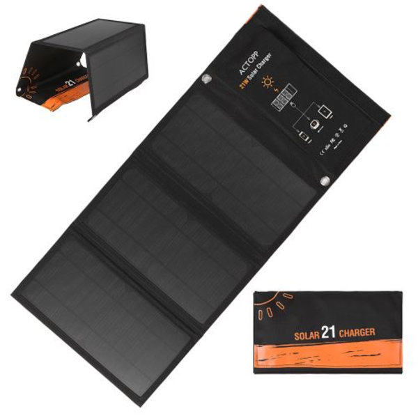 [LCS]21W Vanntett Sammenleggbar Solcellelader Solcellepanel Lader Du