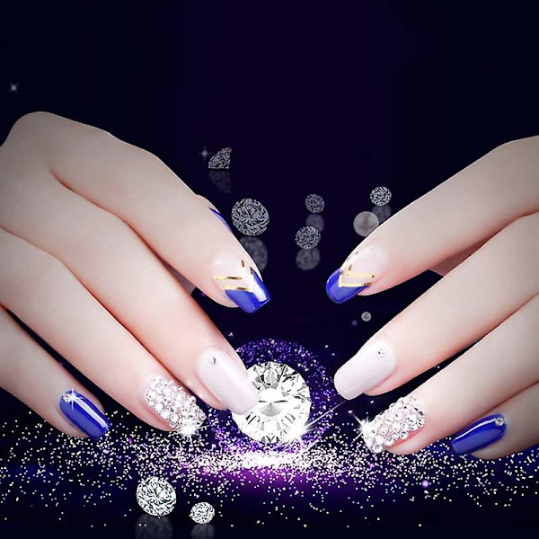 1 Ask Nagelkonst Rhinestone Glitter 3d Naglar Tips Smycken Ädelstenar Fingernagel Nitar Kristallpärlor Dekor G