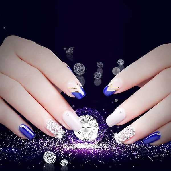 1 Box Nail Art Rhinestone Glitter 3d Nails Tips Smycken Gems Fingernagelnubbar Kristallpärlor Dekor G