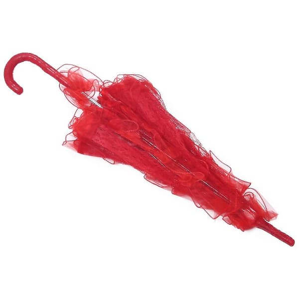 Spetsparasoll Bröllop Spetsblomma Bröllop Brudparasoll Paraply Röd