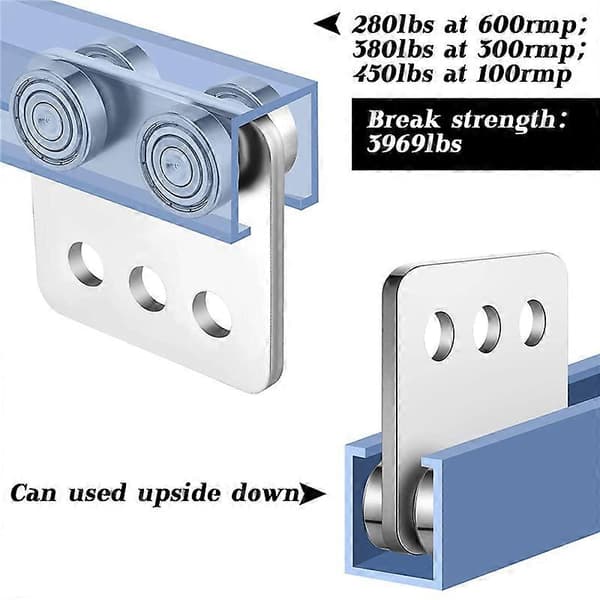 [LCS] 4-Wheel Trolley Assembly Roller Trolley Stable Welded Channel Roller for 1-5/8 Inch Wide Support Channel Silver