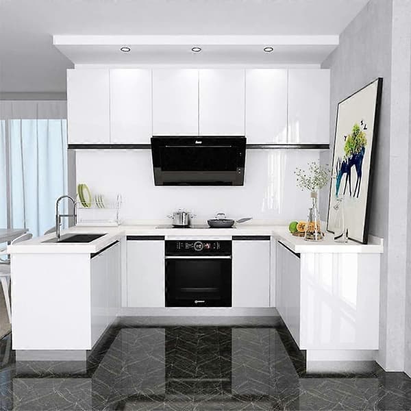[LCS] 40300 cm Hvit Glanset Glitter Møbler Selvklebende Tapet