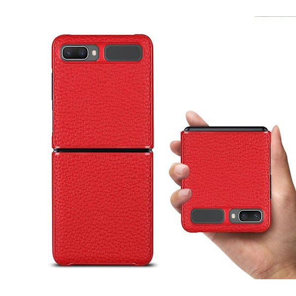 Läderfodral för Samsung Galaxy Z Flip 3 5g Smartphone Red