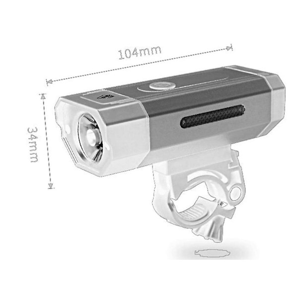 USB Uppladdningsbara Cykellampor Vattentät Batteriindikator Bik