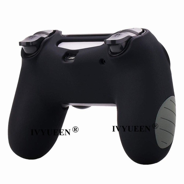 Mjukt silikon tjockare halvt skal fodral och tumgrepp för PlayStation Dualshock 4 PS4 Pro Slim-kontroller Blue camo