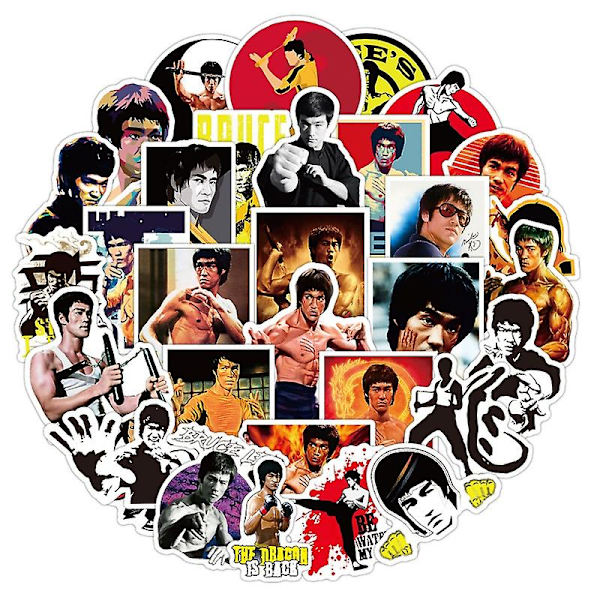 50 stk. Bruce Lee Gong Fu Stjerne Graffiti Klistermærker