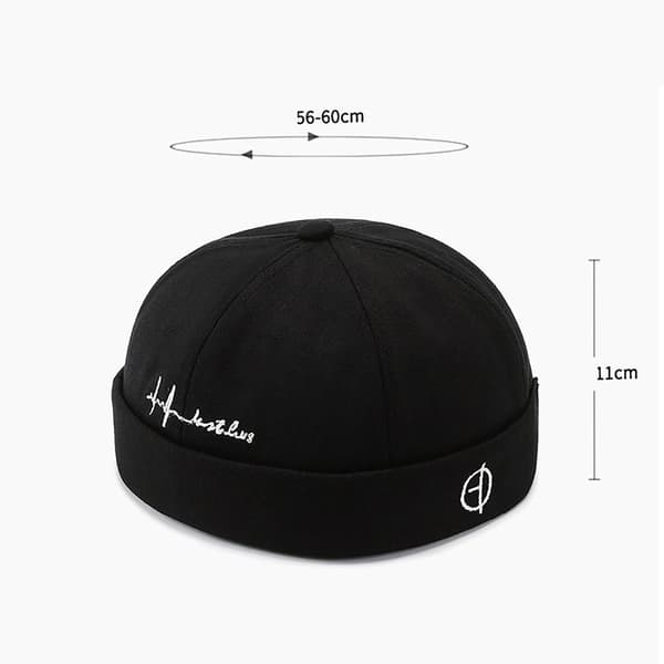 Puuvillainen Docker-hattu, pipo MUSTA BLACK