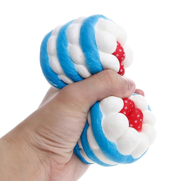 Jordgubbstårta Squishy Pu Långsamt Stigande Rolig Kläm Leksak Helande