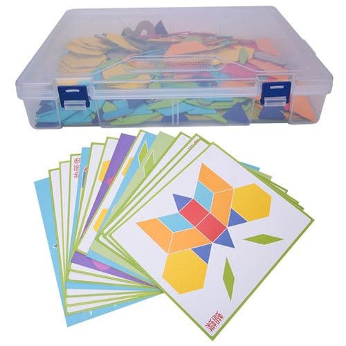 [LCS] 170 st trägeometriska former barn tangram byggklossar pussel