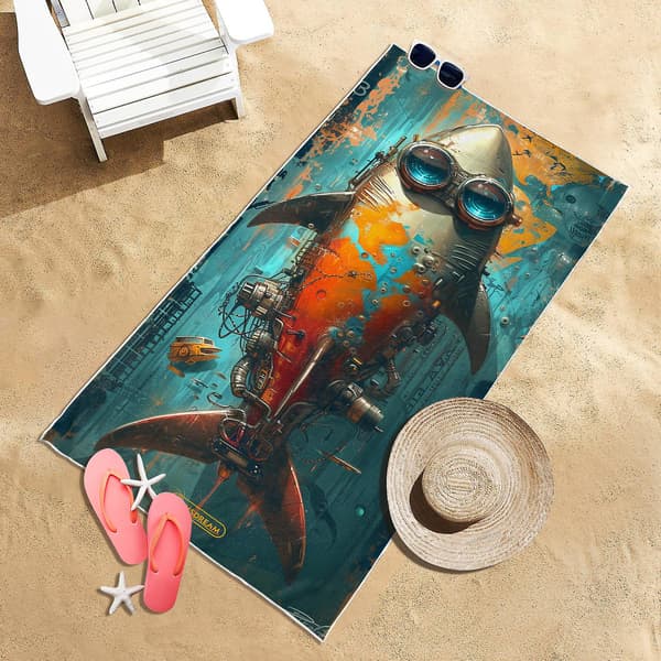[LCS] Dyreprint Design Hurtigtørrende Badehåndklæde Turquoise 59X29.5 INCH