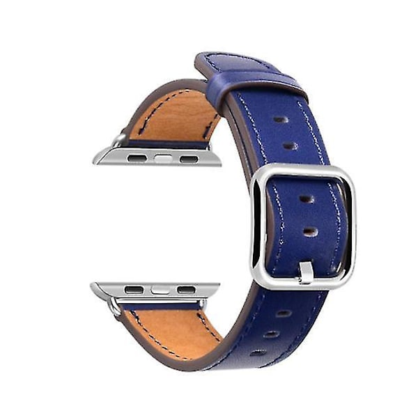 Læderurrem med klassisk firkantspænde til Apple Watch Series Pin Buckle Strap-38 / 40mm