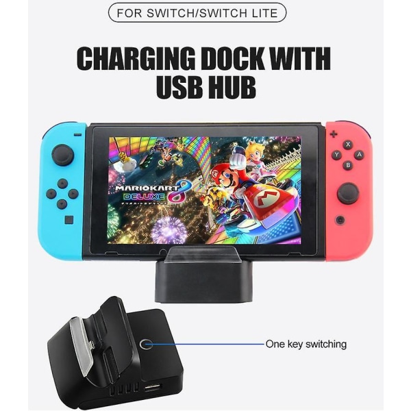 Multifunktionell Nintendo Switch HDMI Laddningsdocka, Kompakt Switch till HDMI Adapter