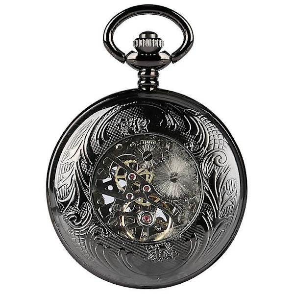 Steampunk Romertal Mænd Kvinder Mekanisk Håndoptrukket Lommeur Fob Vedhæng Kædeure