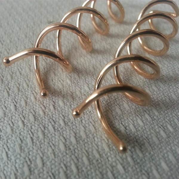 10 stk. spiral charms hårfletninger smykker hårnål Rose gold