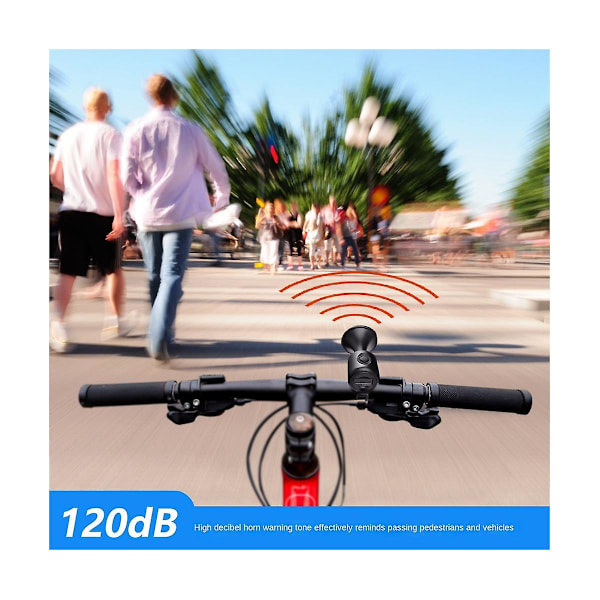 Elektrisk signalhorn för cykel, barnvagn, hög decibel, cykling, plast, lättvikt, portabel