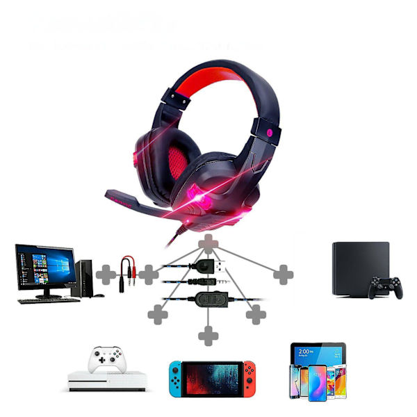 PS4 Gaming Hörlurar Red