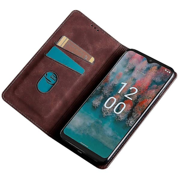 Flipfodral för Nokia C22 Hud-beröring Pu Läder Vikbart Ställskydd Med Kortfack Style D Nokia C22 Dark brown