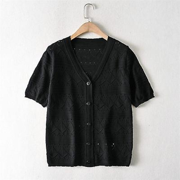 Ontto lyhyt lyhythihainen neuletoppi black M