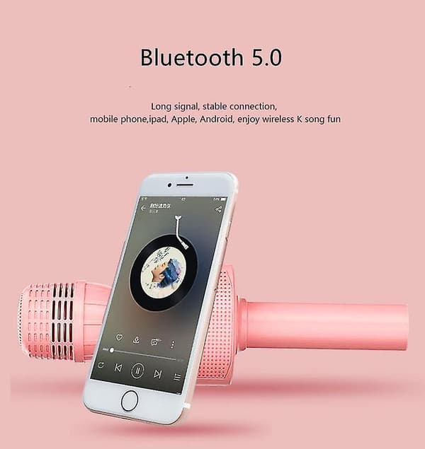 [LCS] Ktv Duettfunksjon Mikrofon Integrert Trådløs Bluetooth Mikrofon pink