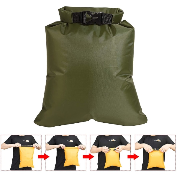 Vattentätt Torr Väska Set Med 1.5l, 2.5l, 3.5, 4.5l, 6l green