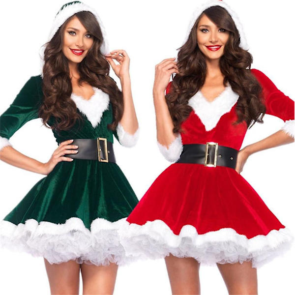 Julekostyme Dame For Juleopptreden Kjole Red XX-Large