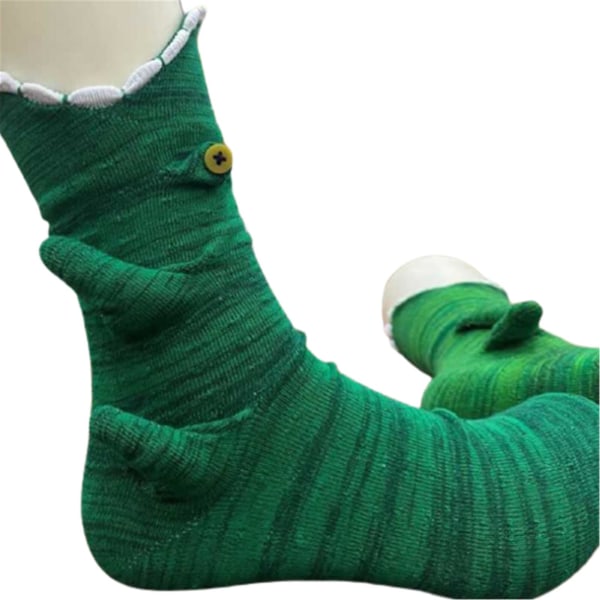 Stickade Krokodilsockor för Kvinnor/Män Kreativa Djurformade Ankelsockor Vintervarma Inomhusgolv