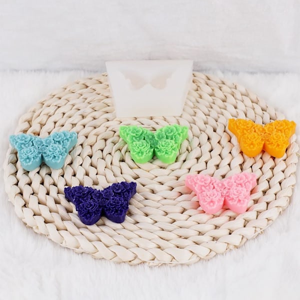 3D Blomst Sommerfugl Silikoneforme Epoxy Resin Forme Blomst Sommerfugl Lysforme til Lysfremstilling Silikoneform til DIY Duftlys
