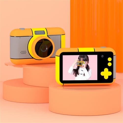 Kan6 Mini Dubbel Kamera HD Digitalkamera Kompatibel med Barn - Gul
