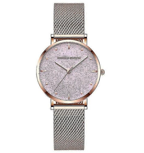 [LCS] dameure afslappet ur rustfrit stål mesh rem kvarts armbåndsur