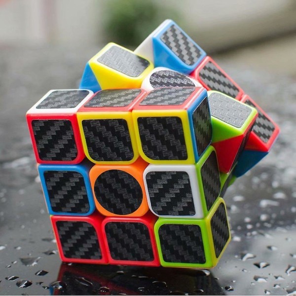 Kolfiber 2x2 3x3 Speed ​​Cube Bundle, Magic Cube Pusselleksaker Barn