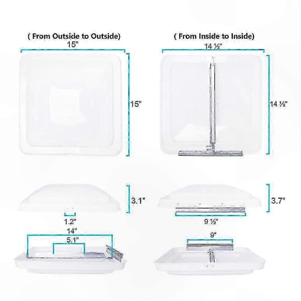 [LCS] Vit 14x14 tums takventilationslock för husbil, husvagn och husbilsbadrum
