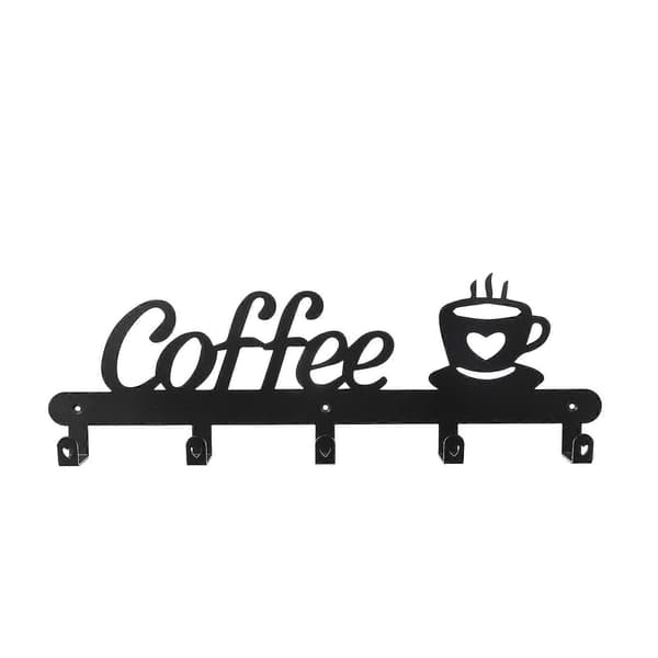 Svart kaffekopp hängande ställ metallmuggkrok för förvaring 1 st