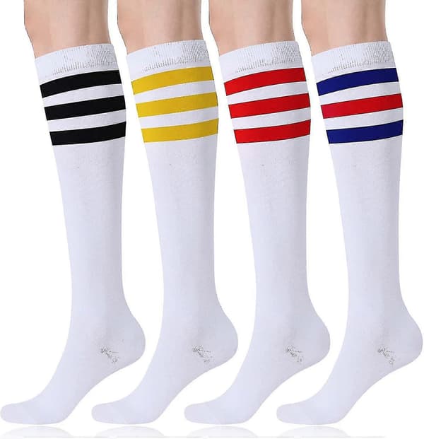 [LCS] 4 par polvisukkia naisille, arkipäivän putkisukat Multicolor