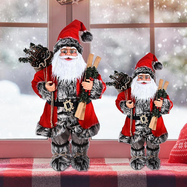 45/35cm Innovativ Juldocka Dekoration Jultomte Stående Dockor Figurin Docka I Röd Kappa Ornament För Hem Galleriadekor 30CM