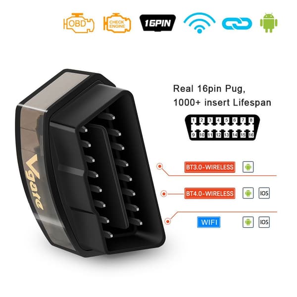 [LCS]Vgate iCar Pro ELM327 V2.3 Bluetooth 4.0 til IOS/Android OBD2 Auto Scanner WIFI OBD Bil Diagnostisk Værktøj iCar Pro BT4.0