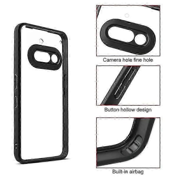 Frostat TPU Hybrid Transparent PC-telefonfodral Black For Nothing Phone 3a