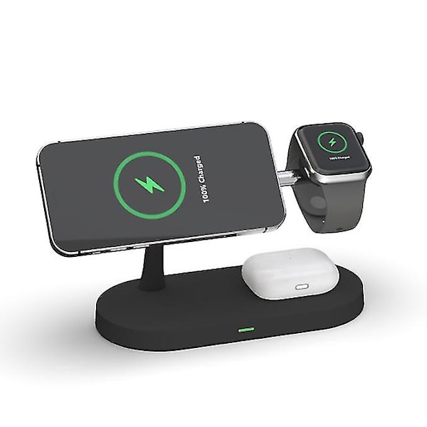 15W smart 3 i 1 magnetisk trådløs hurtiglader, egnet for Apple 12, klokkelader