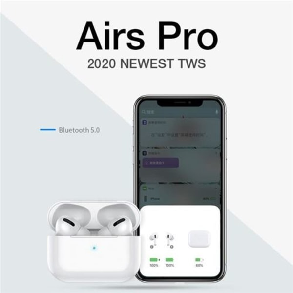 Airs pro True Wireless -langattomat kuulokkeet IOS Androidille - Valkoinen