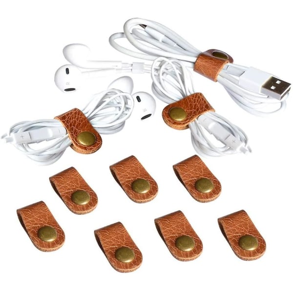 Organizer USB hållare, kabelhantering, kabelremmar, case, inpackningshörlurar, headsetupprullare Cable clips 10 pack light brown